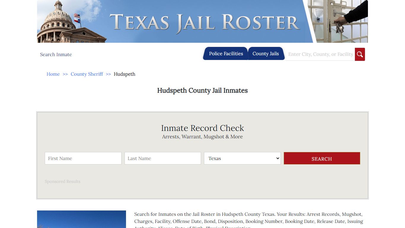 Hudspeth County Jail Inmates - Jail Roster Search