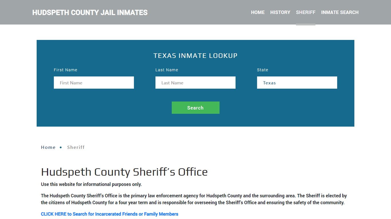 Hudspeth County Sheriff, TX Arrest Warrant Lookup